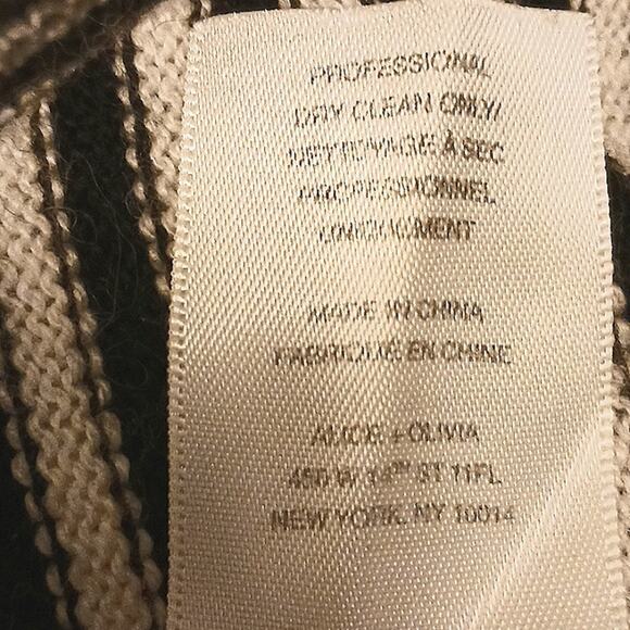 ANGORA WOOL Sweater Alice + Olivia Size M BLACK WHITE French Scoop Minimalist - Picture 13 of 13